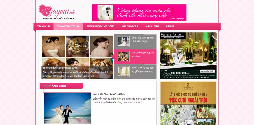 Thiết kế web Đồng Nai-Dịch vụ ngành cưới
